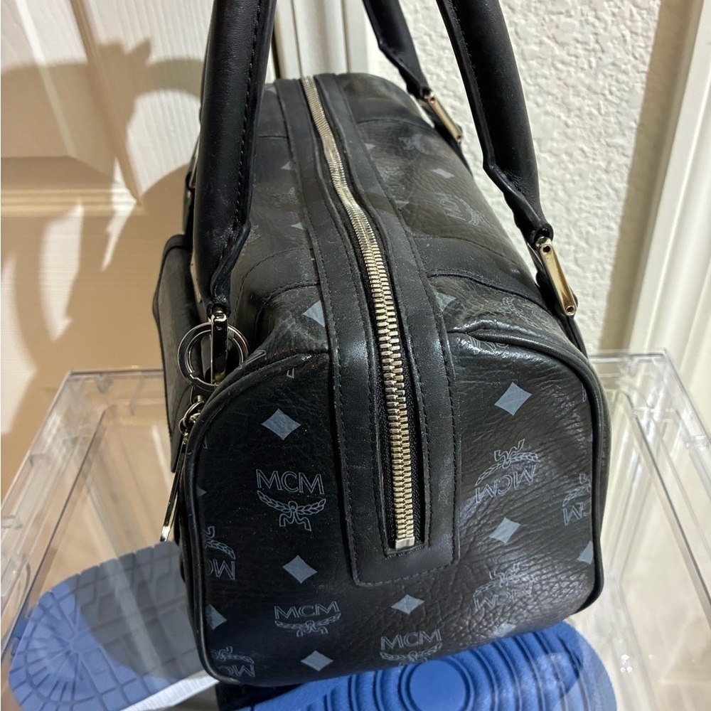 MCM Black and Gray Leather Satchel - Picture 2 of 5